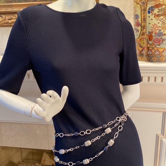 St John navy knit a-line dress. Stunning! - Picture 4 of 5